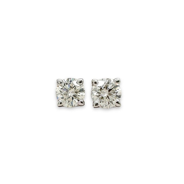 14K W Gold 0.50ctw H/SI1 Diamond Stud Earrings - Walter Bauman Jewelers