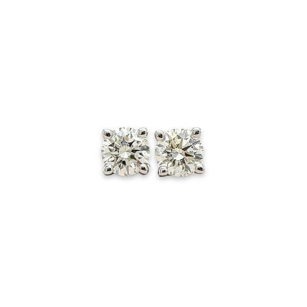 14K W Gold 0.50ctw H/SI2 Diamond Stud Earrings - Walter Bauman Jewelers