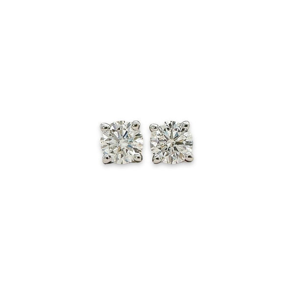 14K W Gold 0.50ctw I/SI2 Round Diamond Stud Earrings - Walter Bauman Jewelers