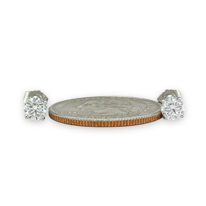 14K W Gold 0.85ctw G/VS1 Lab-Created Diamond Stud Earrings - Walter Bauman Jewelers