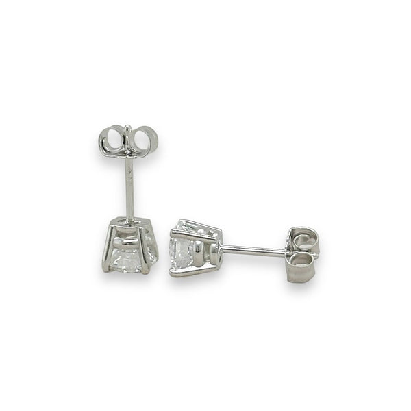 14K W Gold 1.00ctw E/VS1 Lab-Created Diamond Stud Earrings - Walter Bauman Jewelers