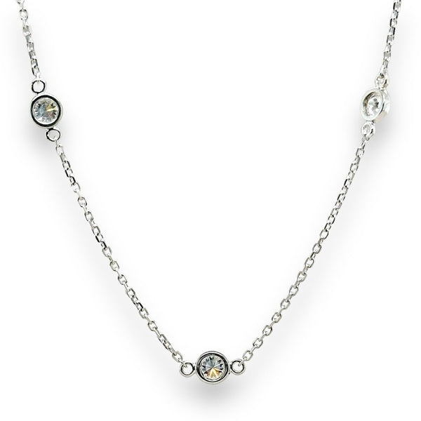 14K W Gold 19" 1.20ctw E/VS1 5 Lab Created Diamond Necklace - Walter Bauman Jewelers