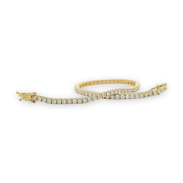 18K Y Gold 3.00cttw I/SI1 Diamond Tennis Bracelet - Walter Bauman Jewelers