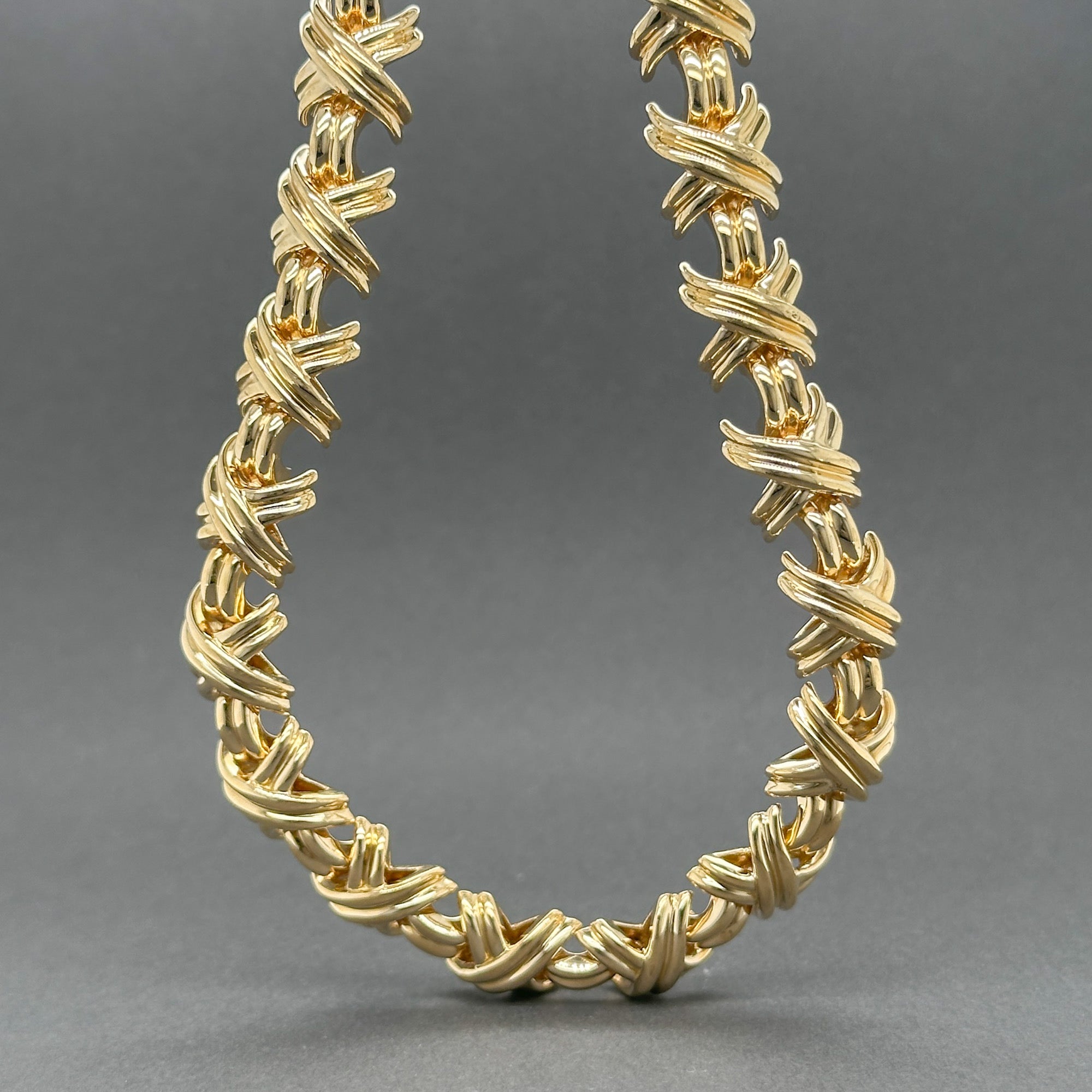 Estate Tiffany & Co. 18K Yellow Gold Signature X Necklace – Walter