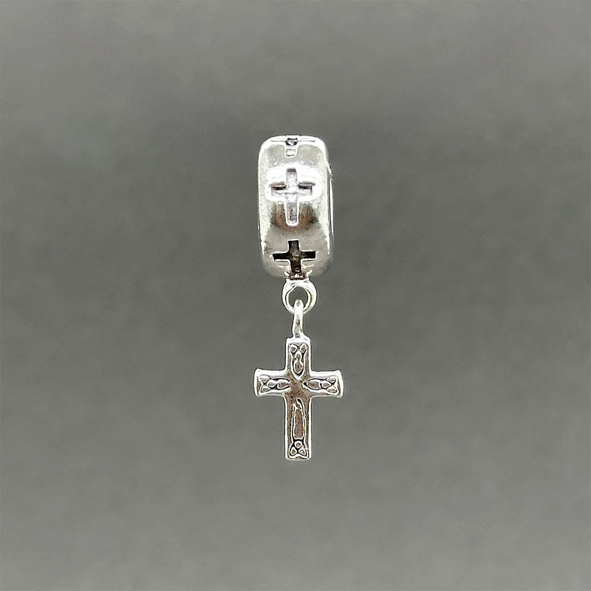 Estate Pandora SS Cross Dangle Bead Charm