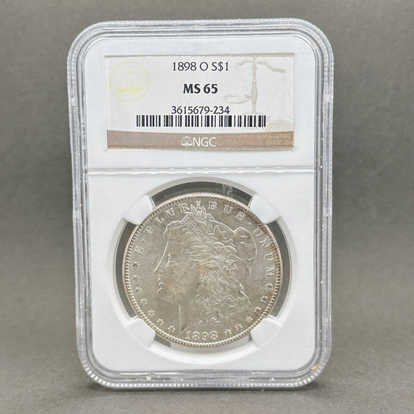 Estate 0.900 Fine Silver 1898 O $1 Morgan Dollar NGC MS65 - Walter Bauman Jewelers