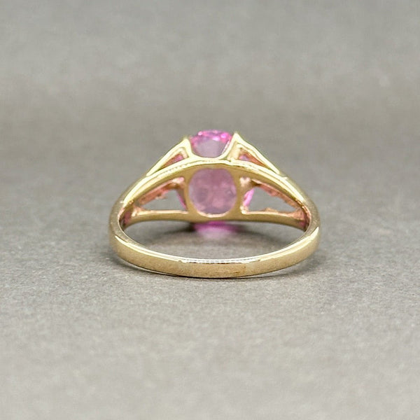 Estate 10K Y Gold 2.99ct Lab-Created Pink Sapphire Ring - Walter Bauman Jewelers