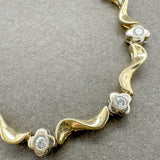 Estate 14K TT 0.51ctw H/SI1 Diamond Flower Link Bracelet - Walter Bauman Jewelers