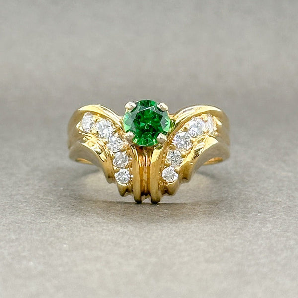 Estate 14K TT Gold 0.75ct Garnet & 0.50ctw E-F/VS2-SI1 Diamond Ring - Walter Bauman Jewelers