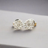 Estate 14K W Gold 0.18ctw I-J/SI2-I1 Diamond Cluster Earrings - Walter Bauman Jewelers