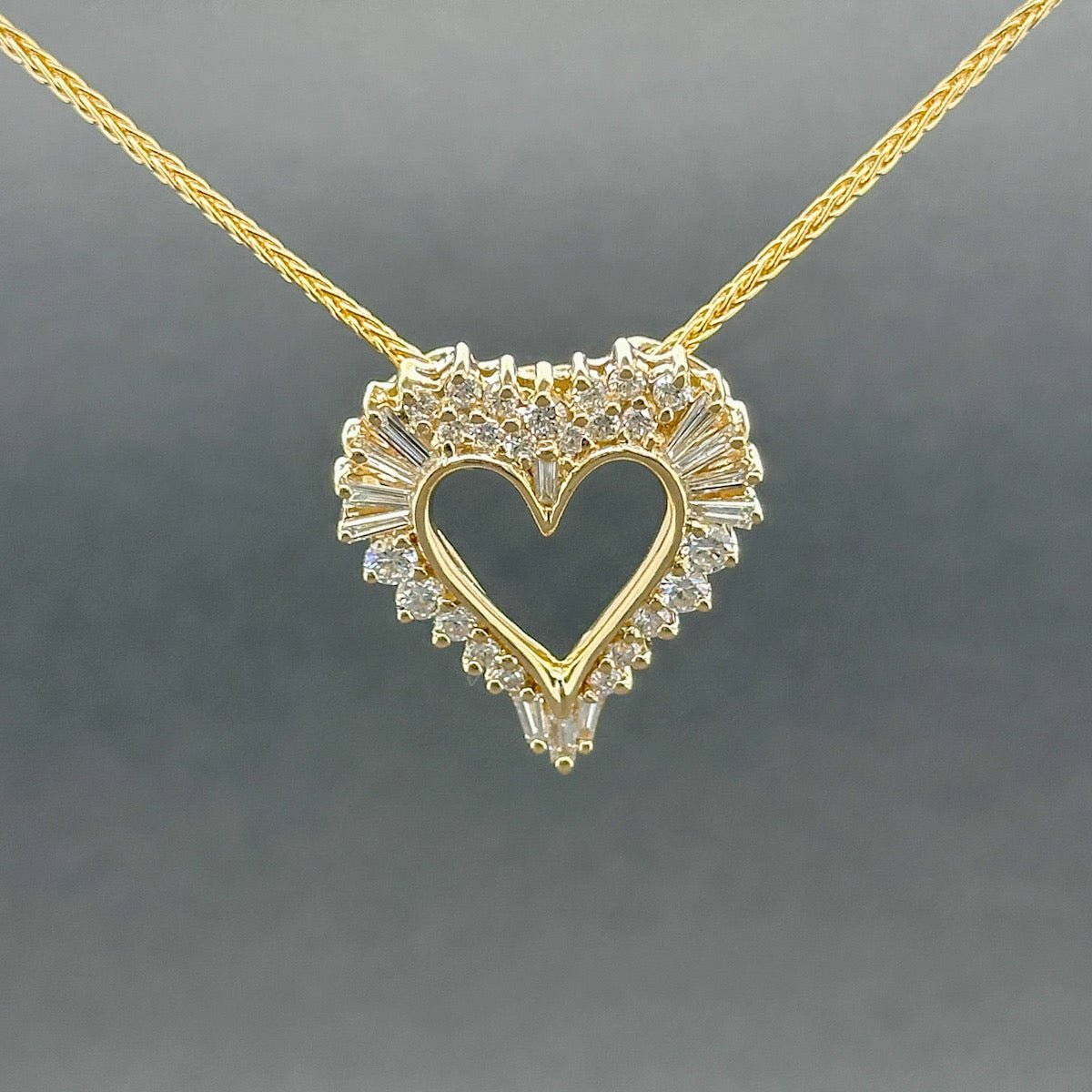 Estate 14K Yellow Gold Heart store Pendant wit