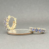 Estate 14K Y Gold 1.68ctw Tanzanite Hoop Earrings - Walter Bauman Jewelers