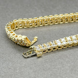 Estate 14K Y Gold 3.98ctw I-J/I1-2 Diamond Double Row Tennis Bracelet - Walter Bauman Jewelers