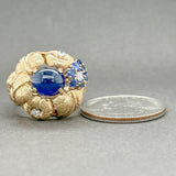 Estate 14K Y Gold 4.57ctw Sapphire & 0.14ctw H/SI1 Diamond Flower Ring - Walter Bauman Jewelers