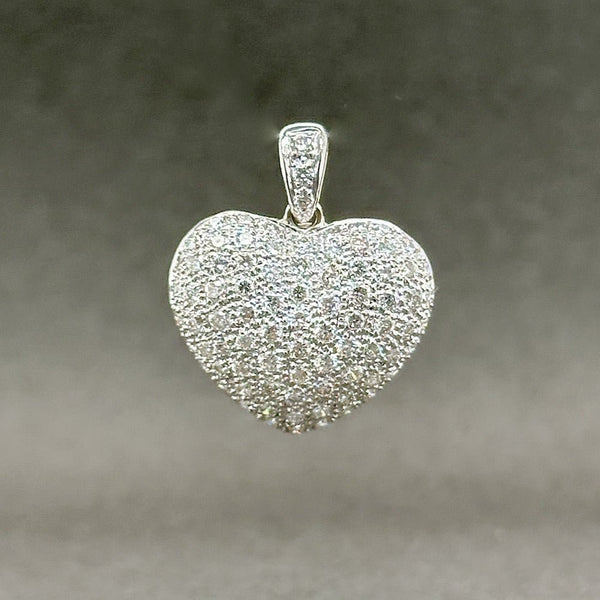 Estate 18K W Gold 1.21ctw H-I/SI1-2 Diamond Heart Pendant - Walter Bauman Jewelers