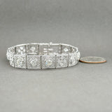 Estate Art Deco 14K Platinum 4.09ctw I-J/VS2-SI2 Diamond Bracelet - Walter Bauman Jewelers