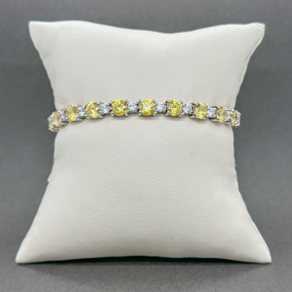 Estate SS Yellow & White CZ Line Bracelet - Walter Bauman Jewelers