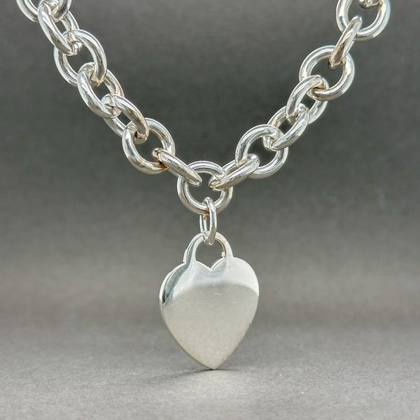 Estate Tiffany & Co. SS Heart Tag Necklace - Walter Bauman Jewelers