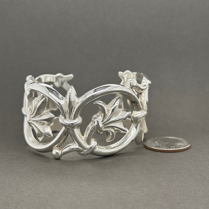 Estate SS Metropolitan Museum Vintage Floral Cuff Bracelet - Walter Bauman Jewelers