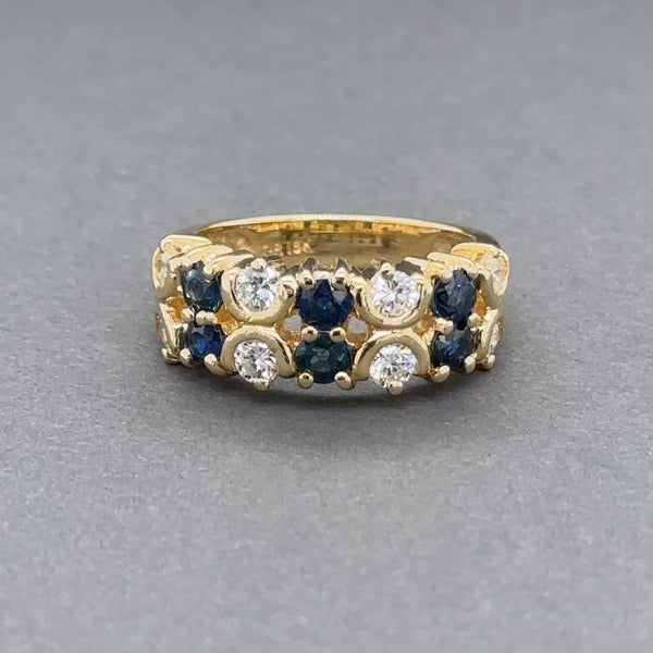 Estate 18K Y Gold 0.66ctw Sapphire & 0.59ctw G/SI1 Diamond Ring