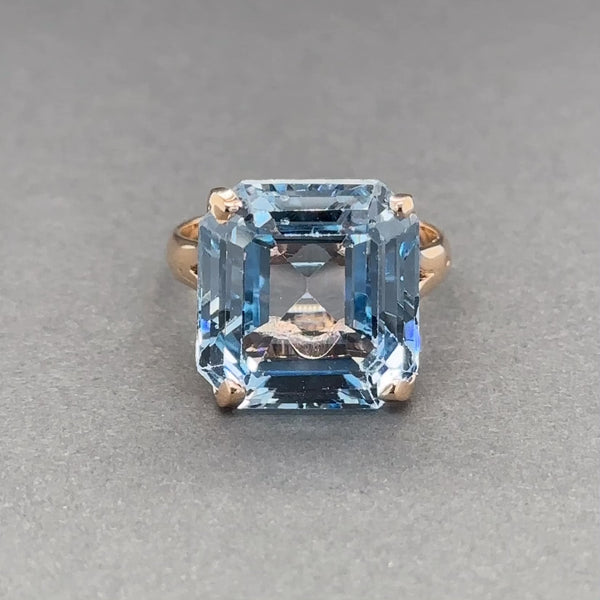 Estate 14K R Gold 15.66ct Lab-Created Blue Spinel Cocktail Ring