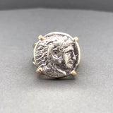 Estate 18K Y Gold Silver Heracles Coin Ring