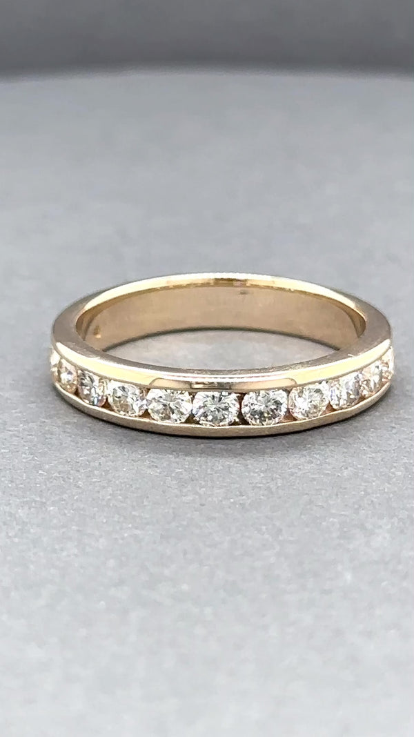 Estate 14K Y Gold 0.87ctw H-I/SI2-I1 Diamond Anniversary Ring