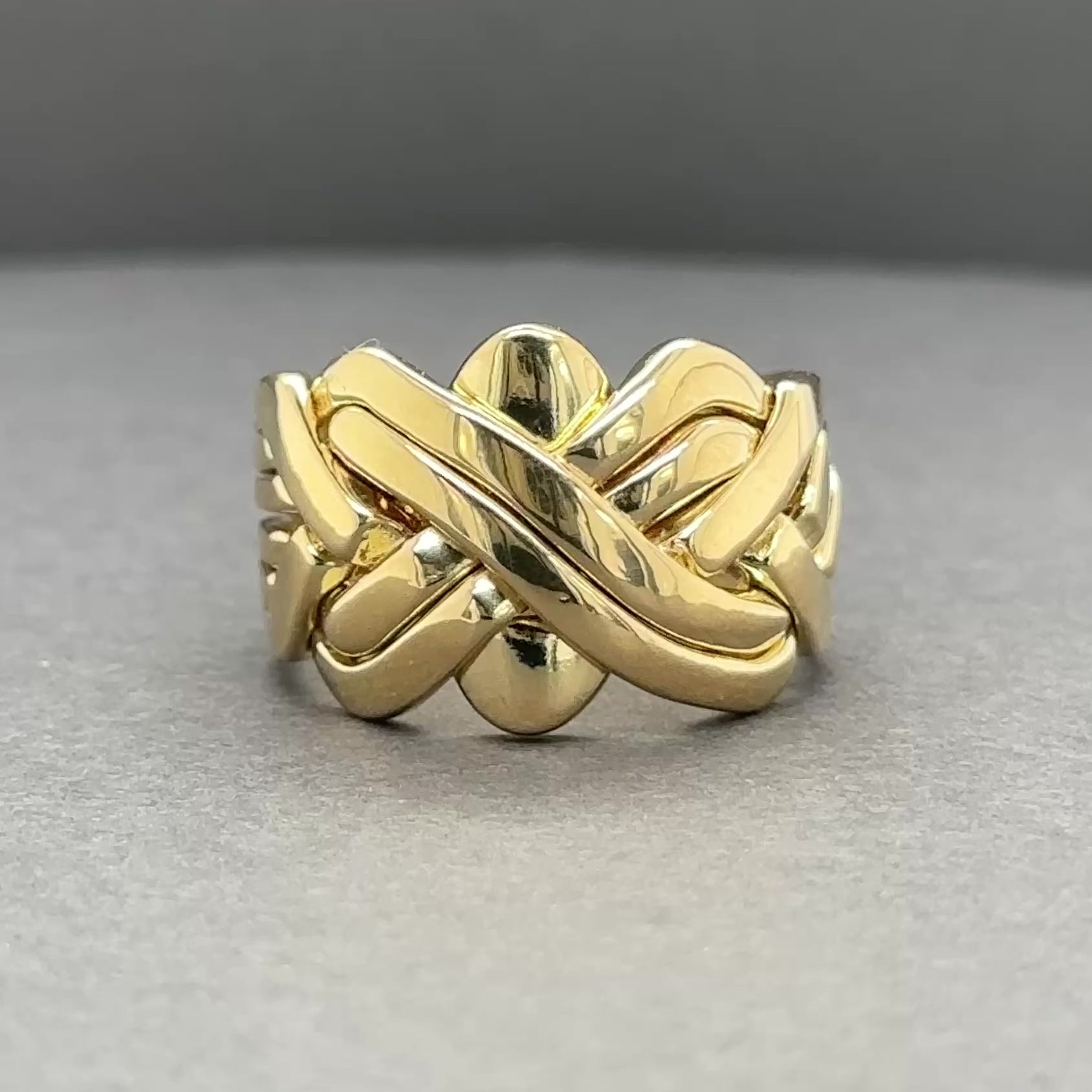 Estate 18K Yellow Gold 6 Band Puzzle Ring – Walter Bauman Jewelers