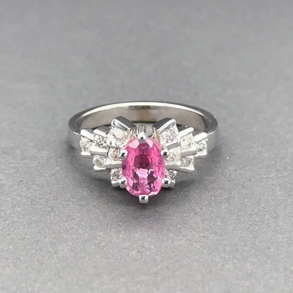Estate 14K W Gold 1.04ct Pink Sapphire & 0.18ctw H-I/SI2 Diamond Ring