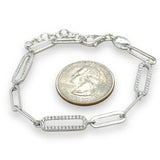 SS CZ large Paperclip bracelet - Walter Bauman Jewelers