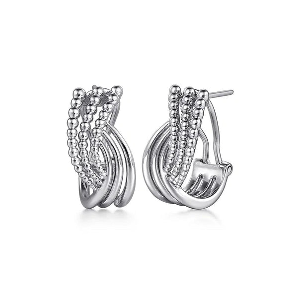 SS Twisted Beaded Earrings - Walter Bauman Jewelers