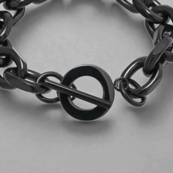 STST Black Ion Plated 9" Cable Link Toggle Bracelet - Walter Bauman Jewelers