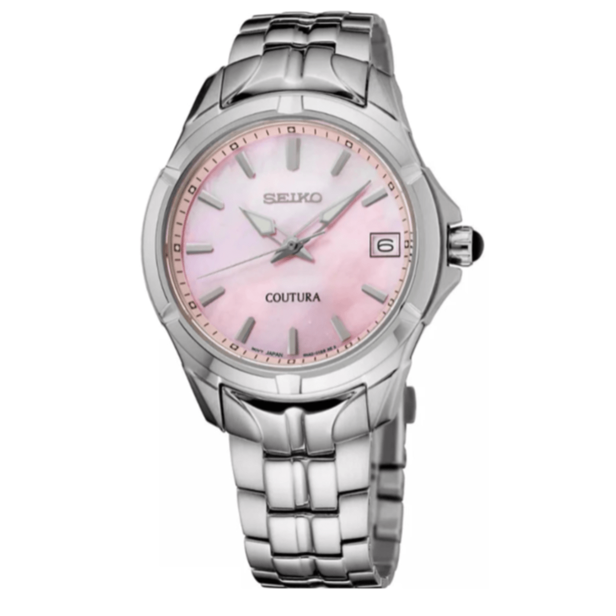 Women's Seiko Watch Pink Mother of Pearl Dial SUR585 – Walter