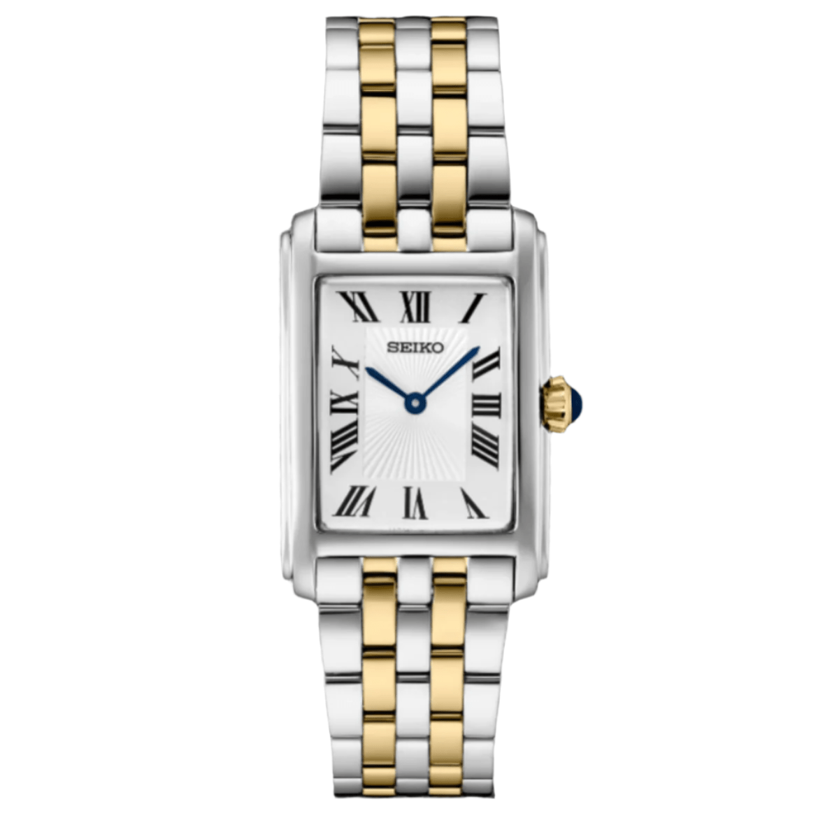 Seiko 5 Bar Vintage Ladies Watch Black Checkered Dial Two-Tone Bracelet Women main image 4