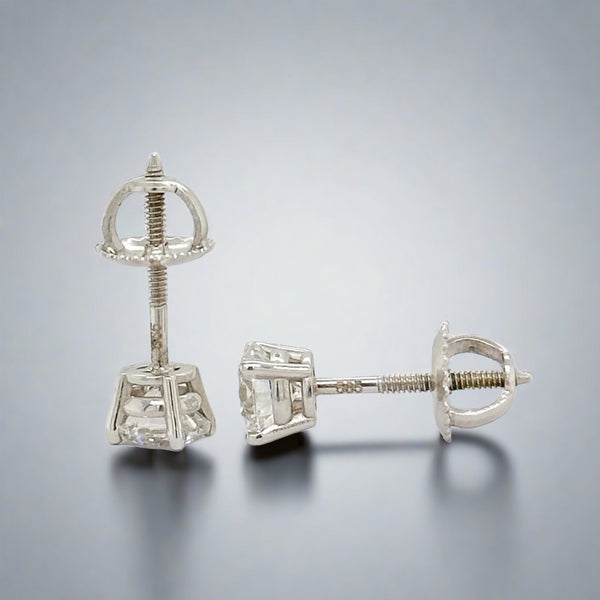 14K W Gold 1ctw F/VS1 Lab-Created Diamond Earrings - Walter Bauman Jewelers