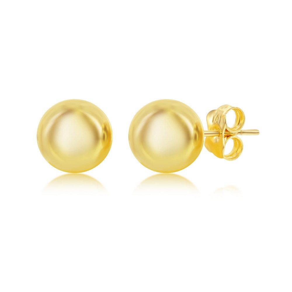 14K Y Gold 10mm Ball Stud Earrings | Walter Bauman Jewelers