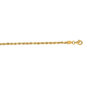 14K Y Gold 20" Dia Cut 012 Rope Chain 1.5mm - Walter Bauman Jewelers
