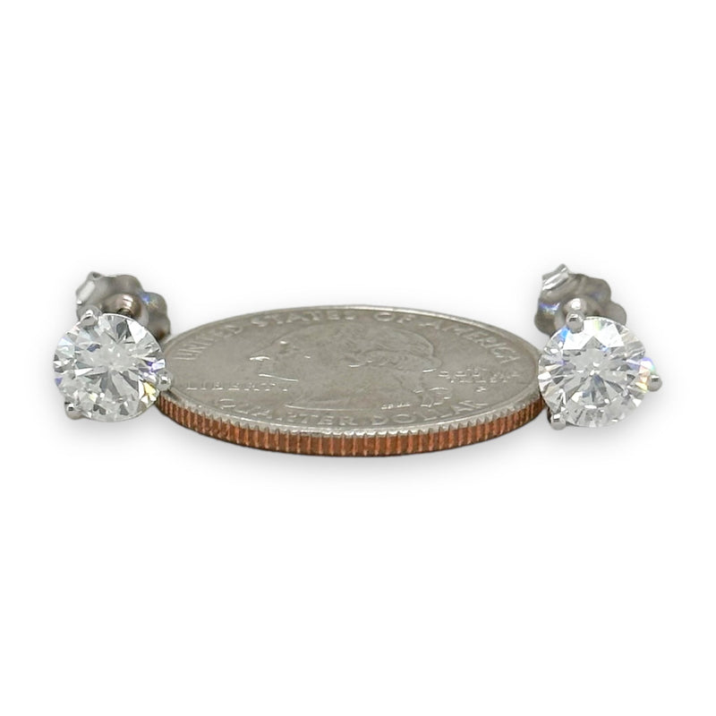 18K W Gold 2.02cttw E/SI2 Diamond Stud Earrings GIA #2426716171 & #6432682835 - Walter Bauman Jewelers