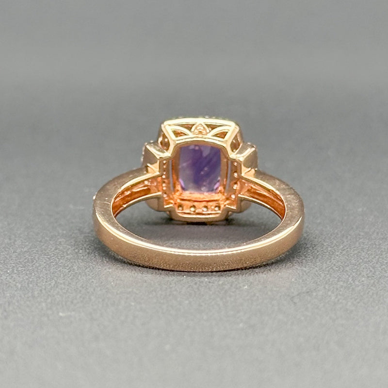 Estate 14K R Gold 0.81ct Amethyst & 0.36cttw I-J/SI1-2 Diamond Ring - Walter Bauman Jewelers