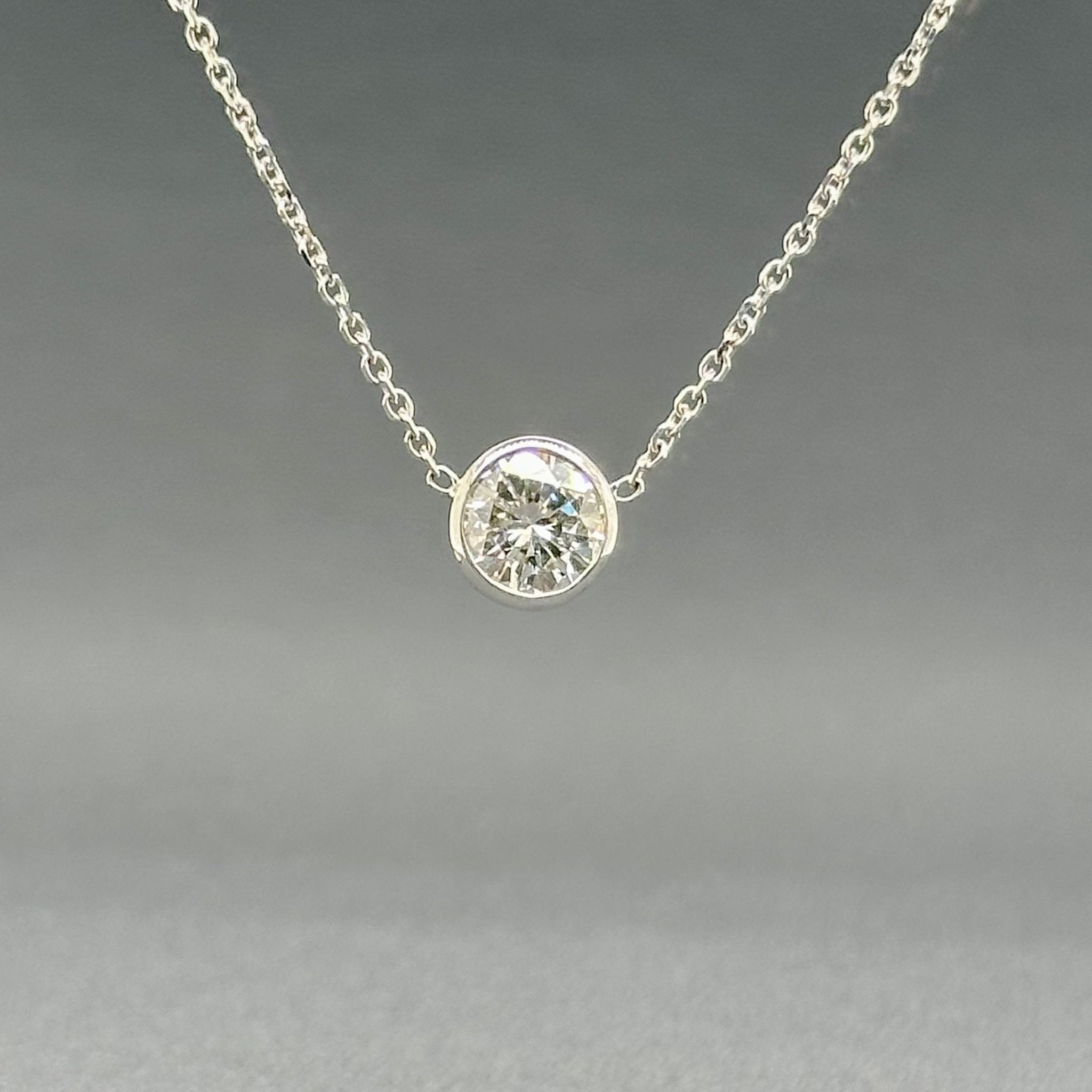 Estate 14K W Gold 0.80ct G/VS1 Diamond Necklace