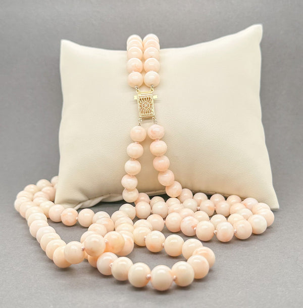 Estate 14K Y Gold Double Strand 21" Coral Bead Necklace - Walter Bauman Jewelers