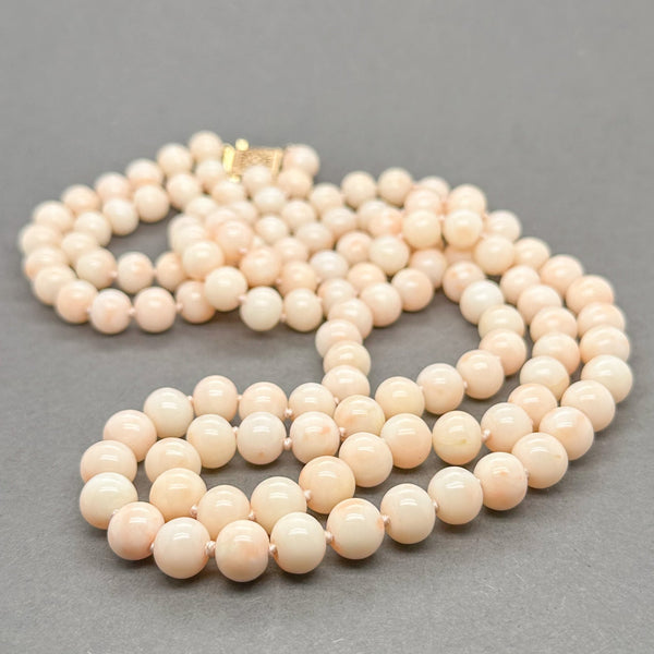 Estate 14K Y Gold Double Strand 21" Coral Bead Necklace - Walter Bauman Jewelers