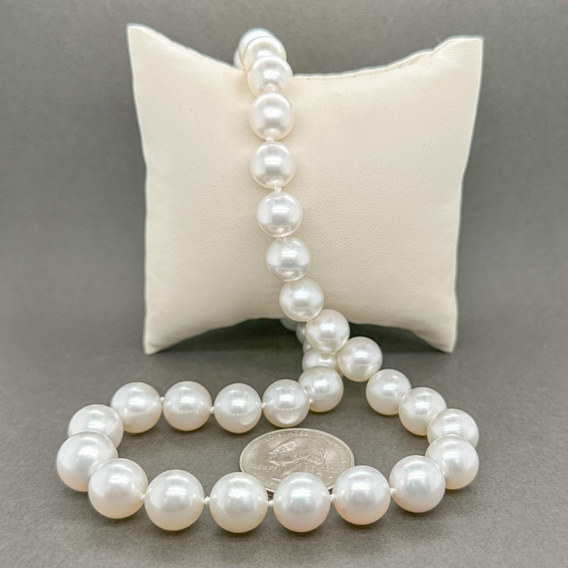 Estate 17” Graduated South Sea Pearl Mystery Clasp Necklace - Walter Bauman Jewelers