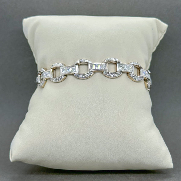 Estate 18K W Gold 6.01cttw G-H/VS1 Diamond Link Bracelet - Walter Bauman Jewelers
