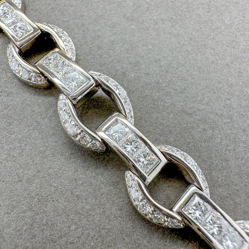 Estate 18K W Gold 6.01cttw G-H/VS1 Diamond Link Bracelet - Walter Bauman Jewelers