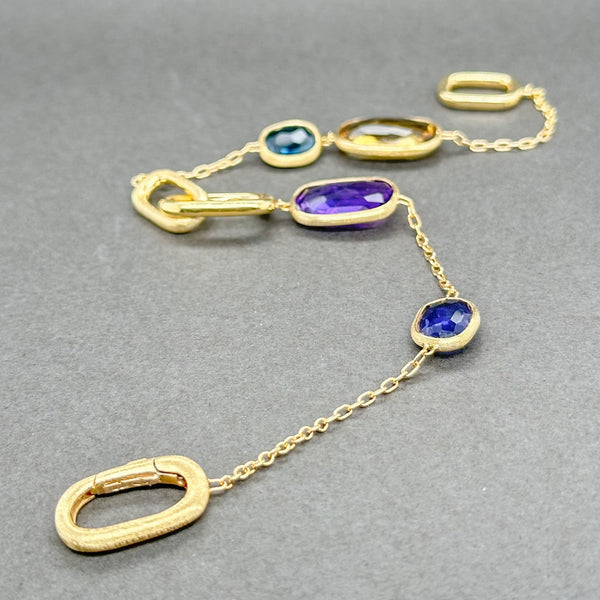 Estate Bicego 18K Y Gold Multigem Murano Station Bracelet - Walter Bauman Jewelers