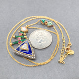 Estate SS 18K Y Gold 0.64cttw I-K/SI1-I1 & 0.28cttw Ruby Necklace - Walter Bauman Jewelers