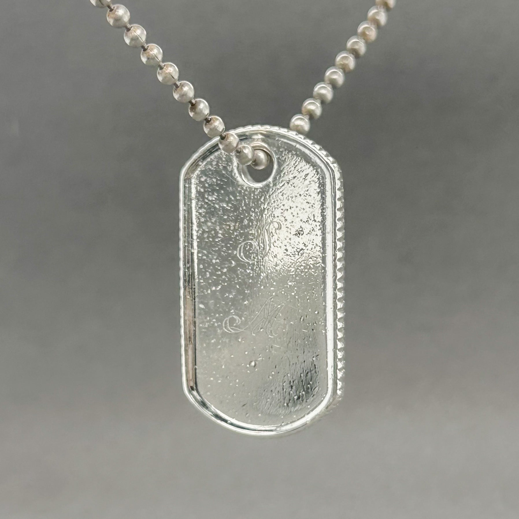 Necklace rectangular with round corners (US Army Style) dog tag