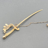 Estate Victorian 10 14K Y Gold Seed Pearl & 0.08ct H-I/SI2 Diamond Sword Pin - Walter Bauman Jewelers