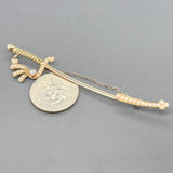 Estate Victorian 10 14K Y Gold Seed Pearl & 0.08ct H-I/SI2 Diamond Sword Pin - Walter Bauman Jewelers